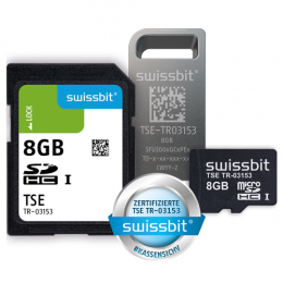 Swissbit TSE, reduzierte Laufzeit, SD-Karte, 8 GB, vereinzelt