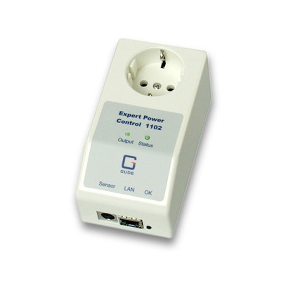 GUDE 1102 EPC NET IP-Fernschaltsteckdose, Schutzkontakt, Sensorport