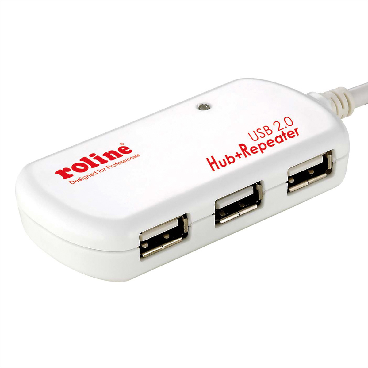 ROLINE USB 2.0 4-Port Hub mit Repeater, 12 m