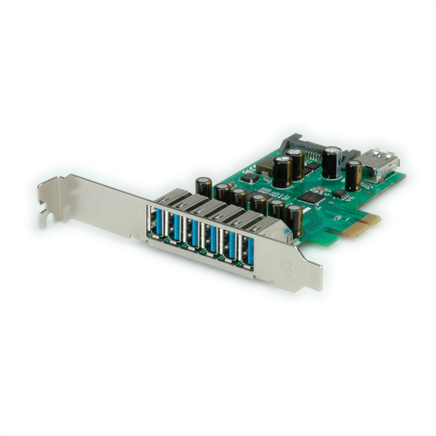 ROLINE PCI-Express-Karte, USB 3.2 Gen 1, 6+1 Ports