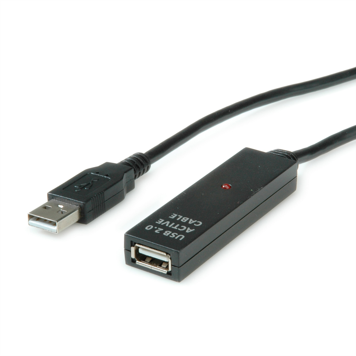 VALUE USB 2.0 aktive Kabelverl?ngerung, schwarz, 30 m