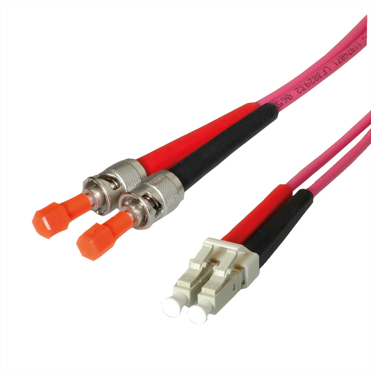 LEONI LWL-Kabel duplex 50/125µm OM4, Suhner LC/ST, 1 m
