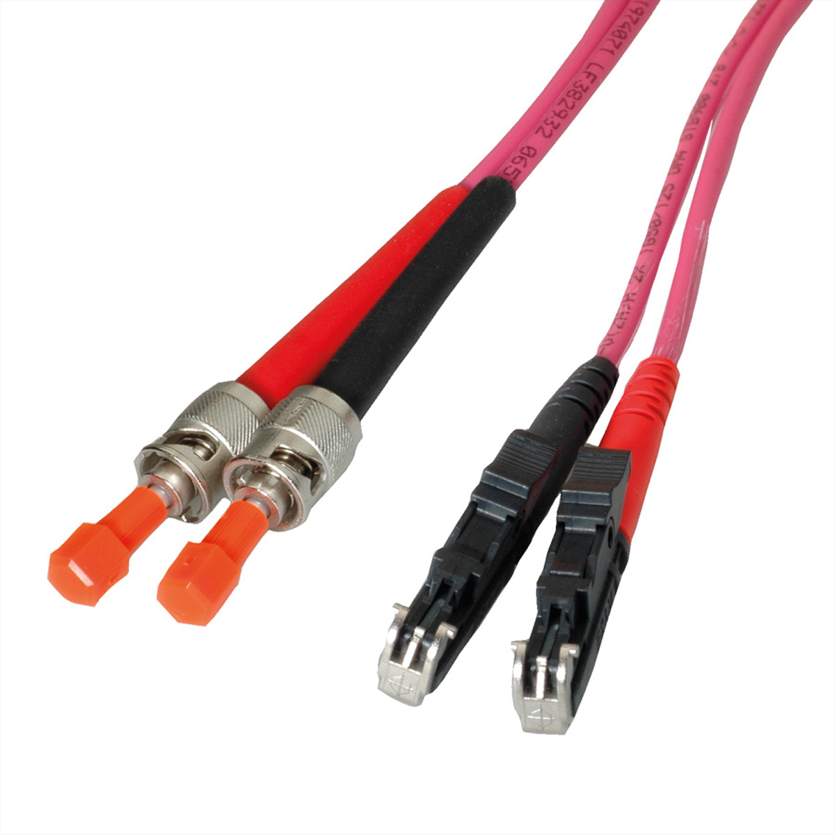 LEONI LWL-Kabel duplex 50/125µm OM4, R&M E2000 / Suhner ST, 20 m