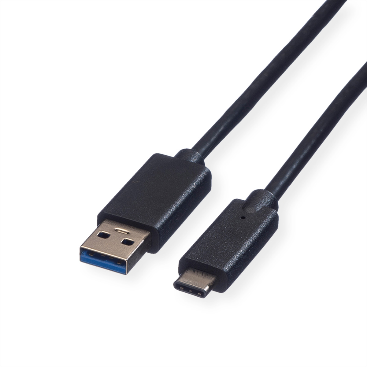 ROLINE USB 3.2 Gen 1 Kabel, A-C, ST/ST, schwarz, 0,5 m
