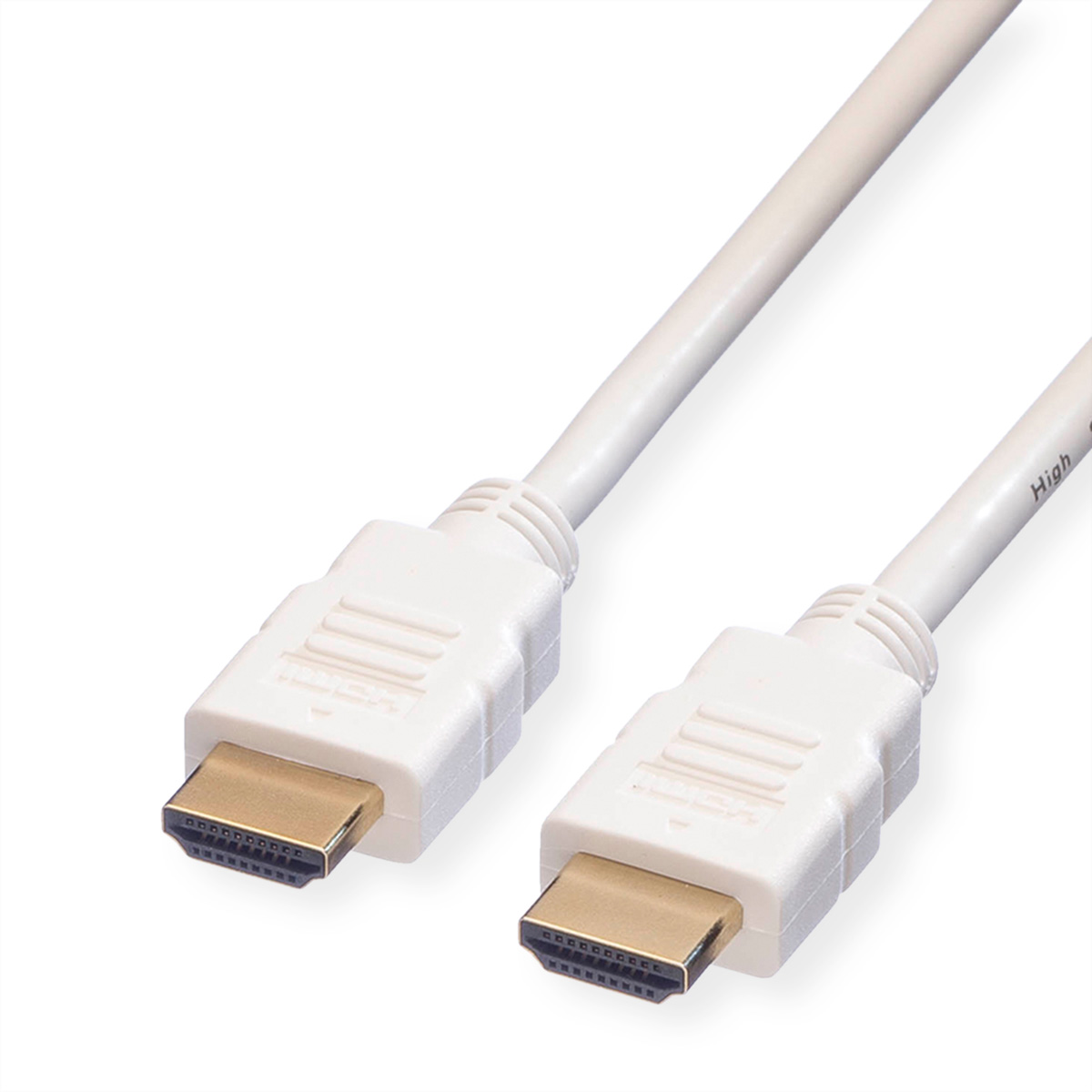 ROLINE HDMI High Speed Kabel mit Ethernet, weiß, 2 m