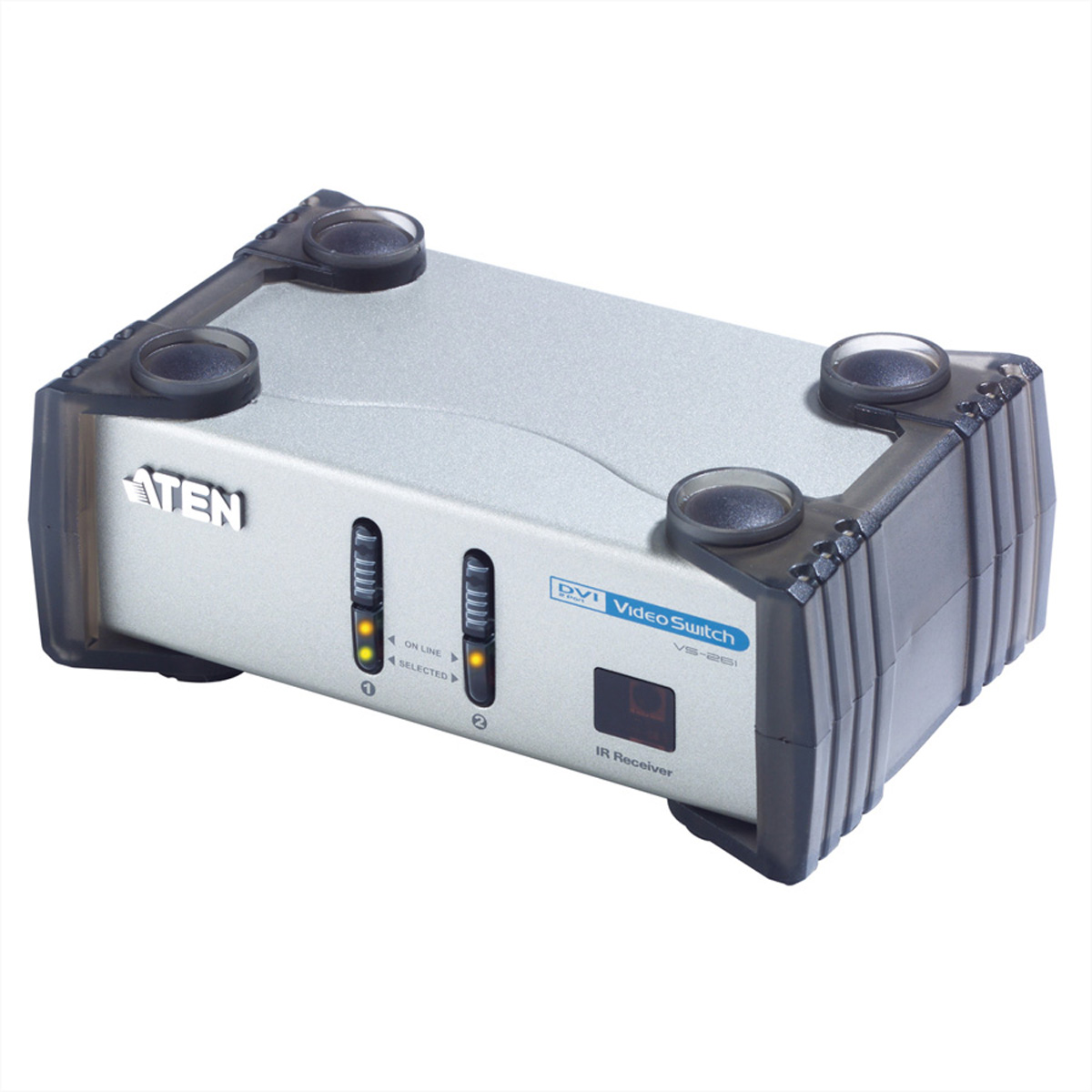 ATEN VS261 DVI-I Audi/Video-Switch mit 2 Ports und Infrarot-Fernbedienung