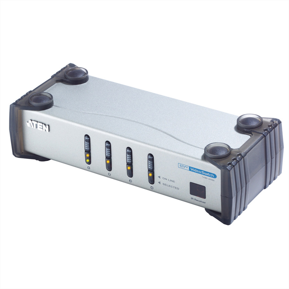 ATEN VS461 DVI-I Audi/Video-Switch mit 4 Ports und Infrarot-Fernbedienung