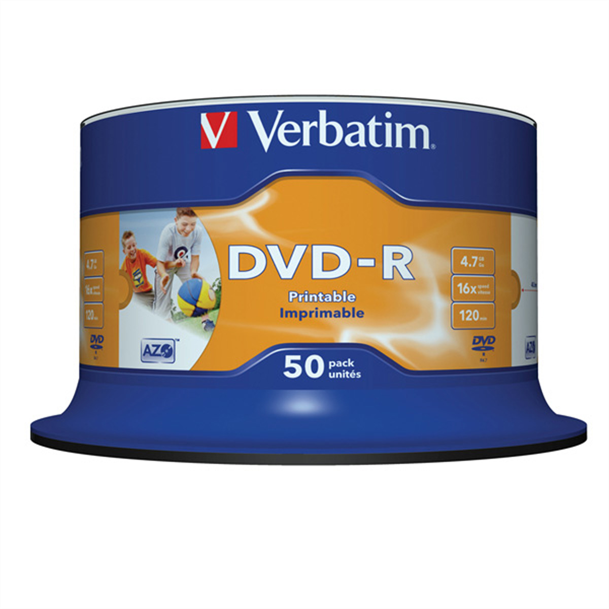 VERBATIM DVD-R, 4,7GB, 50er Pack, printable, Spindel, 16fach