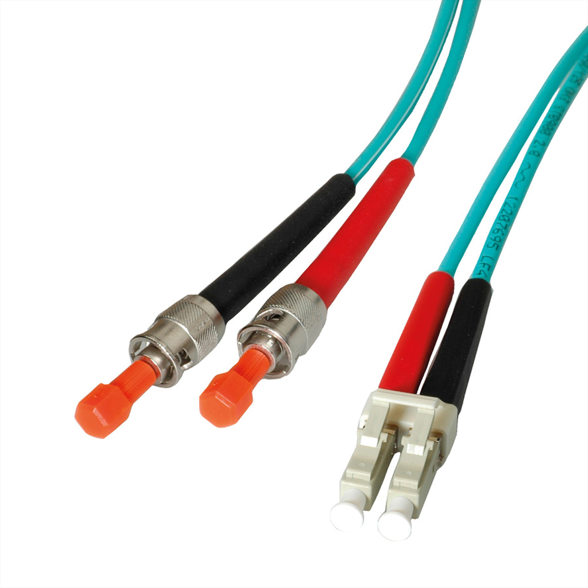 LEONI LWL-Kabel duplex 50/125µm OM3, Suhner LC/ST, 2 m