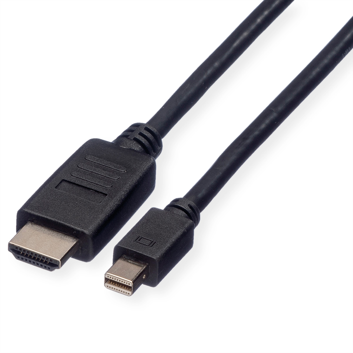 ROLINE Mini DisplayPort Kabel, Mini DP-HDTV, ST/ST, schwarz, 2 m
