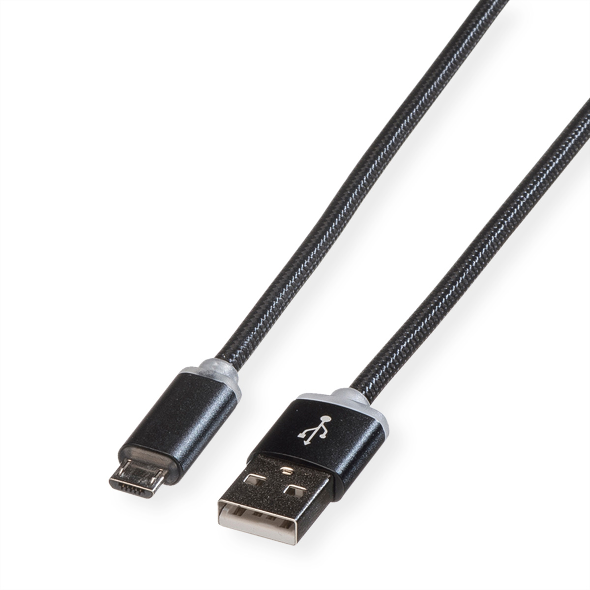 ROLINE USB 2.0 LED Ladekabel, A - Micro B, ST/ST, 1 m