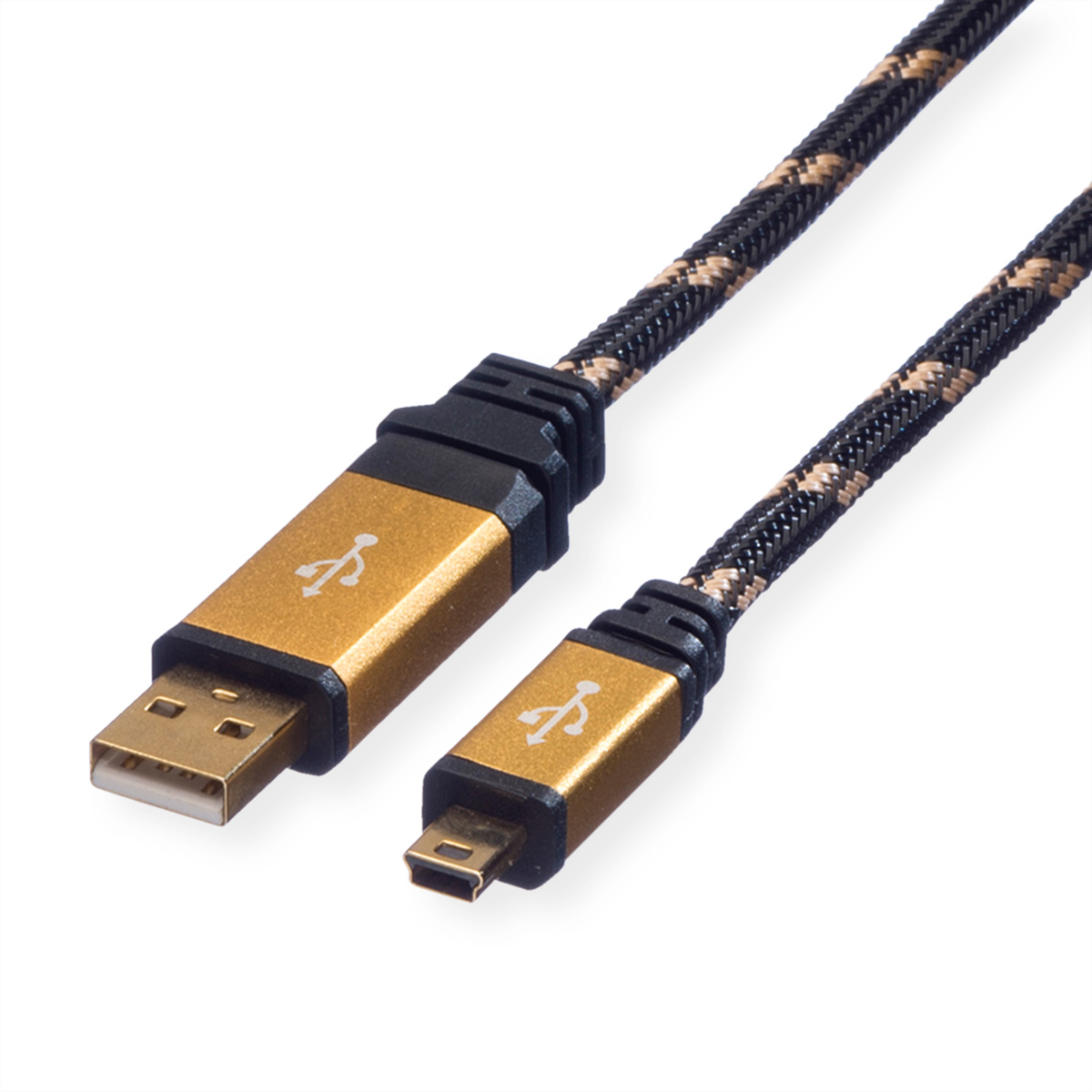 ROLINE GOLD USB 2.0 Kabel, Typ A - 5-Pin Mini, Retail Blister, 0,8 m