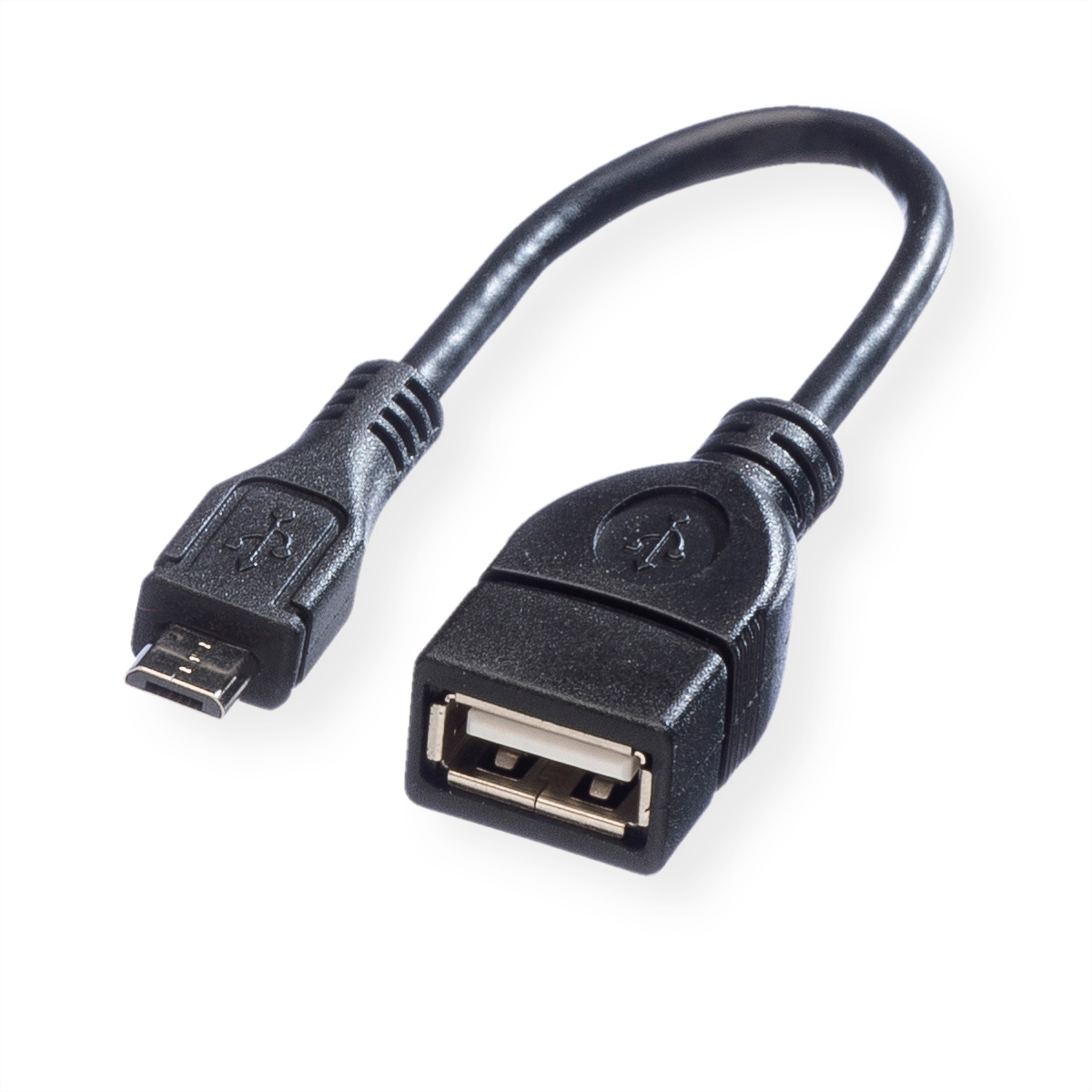 VALUE USB 2.0 Kabel, USB 2.0 Typ Micro B - Typ A BU, OTG, 0,15 m