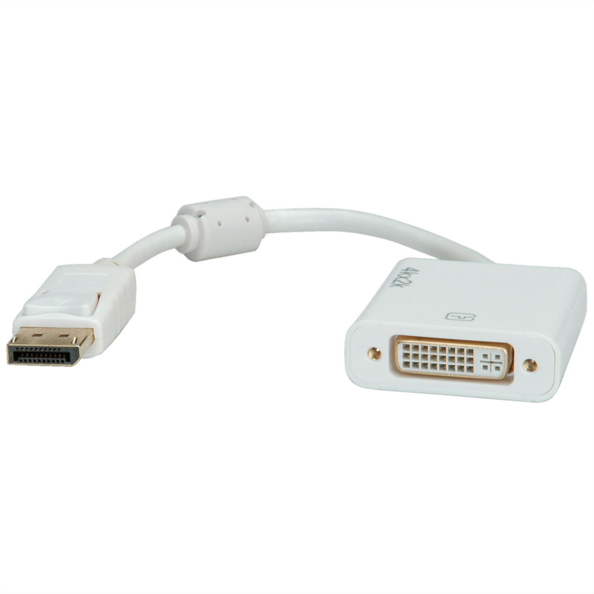 ROLINE 4K DisplayPort-DVI Adapter, DP Stecker-DVI Buchse