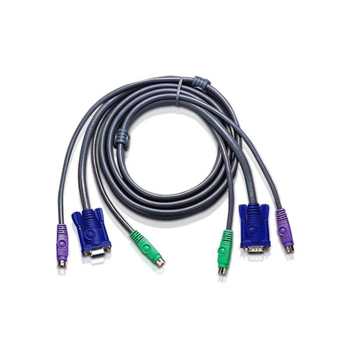 ATEN 2L-5002P/C KVM PS/2 VGA Kabel, grau, 1,8 m