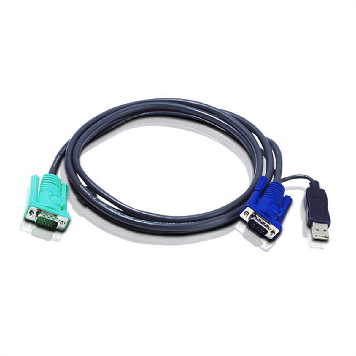 ATEN 2L-5202U KVM-Kabel VGA USB, schwarz, 1,8 m