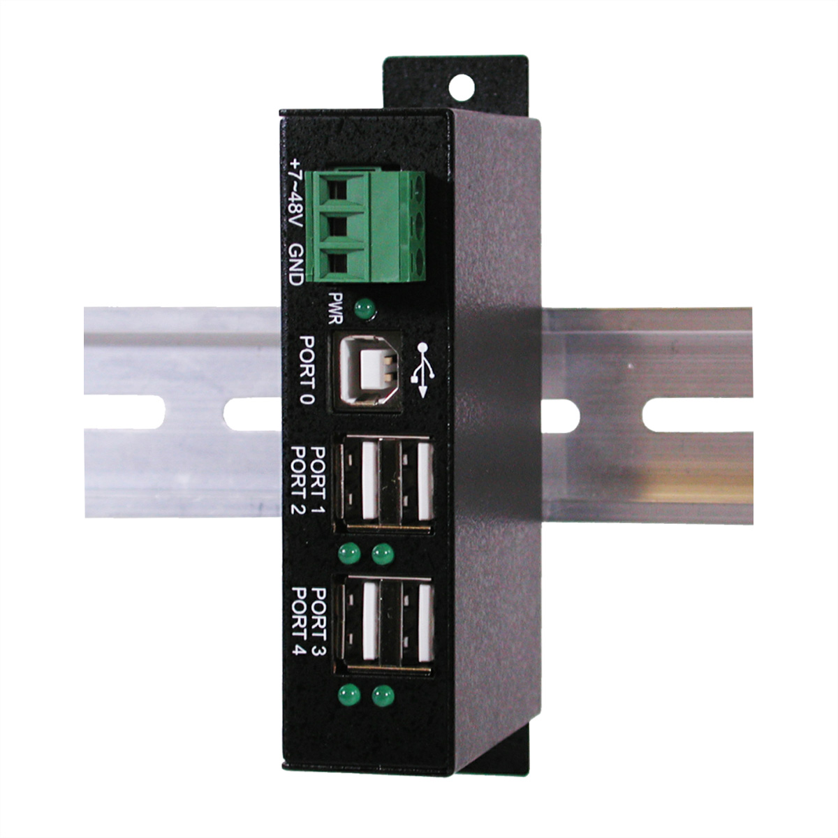 EXSYS EX-1163HMS-WT 4 port USB 2.0 HUB Surge Protection & erw. Temperaturbereich
