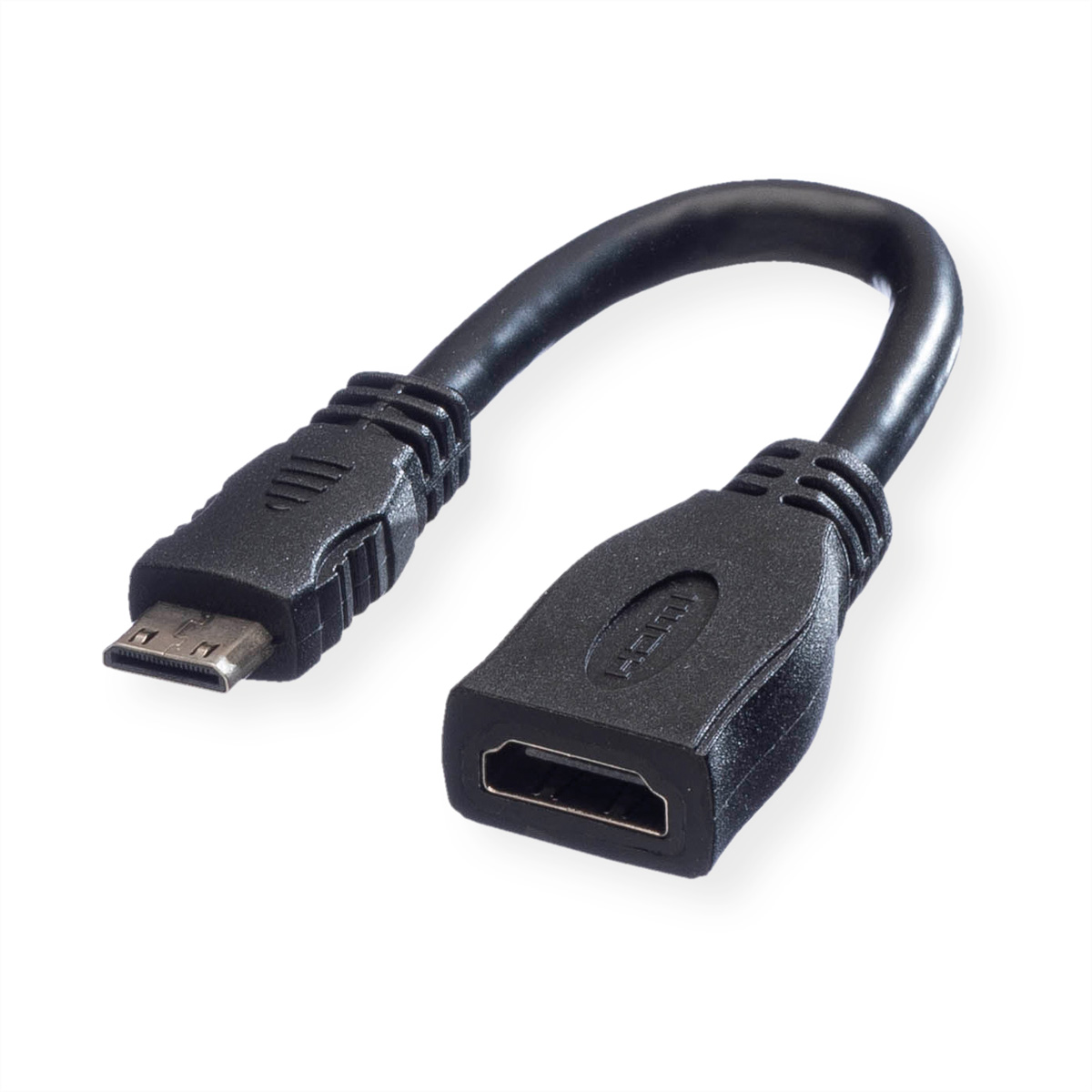 VALUE HDMI High Speed Kabel mit Ethernet, HDMI BU - Mini HDMI ST, 0,15 m