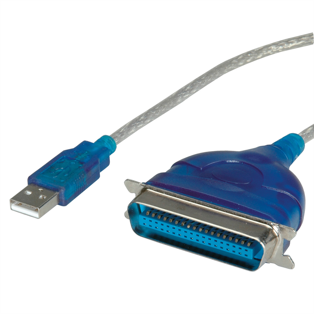 VALUE USB Konverter Kabel USB nach IEEE 1284, tÃ¼rkis, 1,8 m