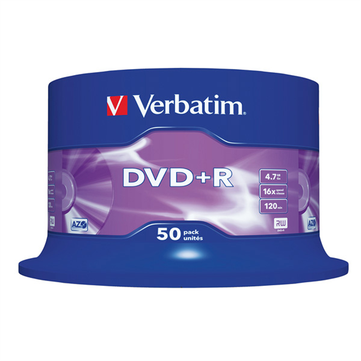 VERBATIM DVD+R, 4,7 GB, 50er Spindel, 16fach