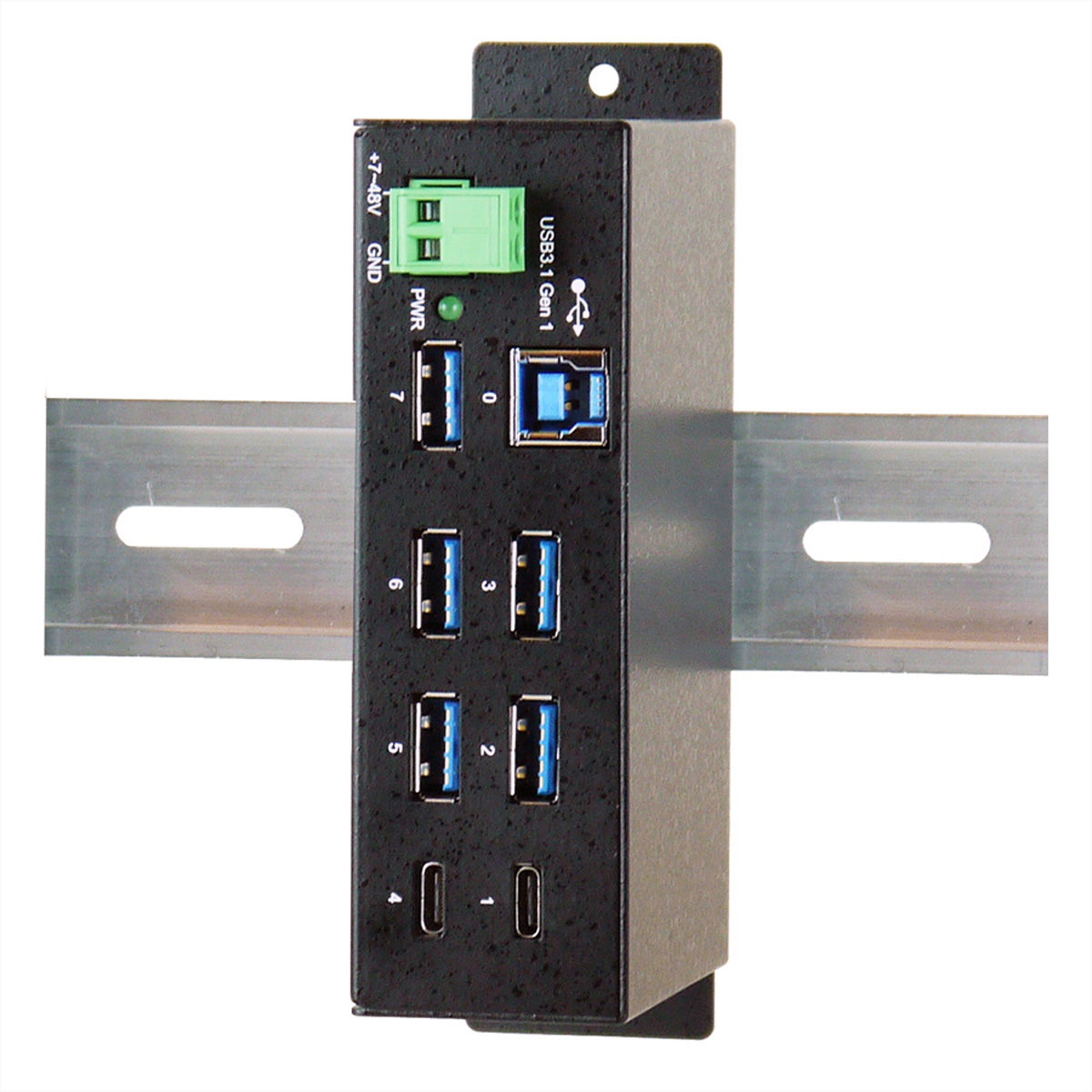 EXSYS EX-1197HMS 7 Port USB 3.2 Gen1 HUB mit 2xC-Buchse 15KV Surge protection
