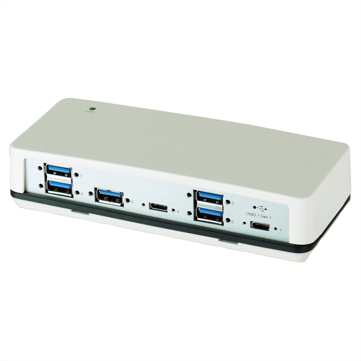 EXSYS EX-1198VS 7 Port USB 3.2 Gen1 Type-C HUB mit 12V/3A Netzteil und USB C-zu-