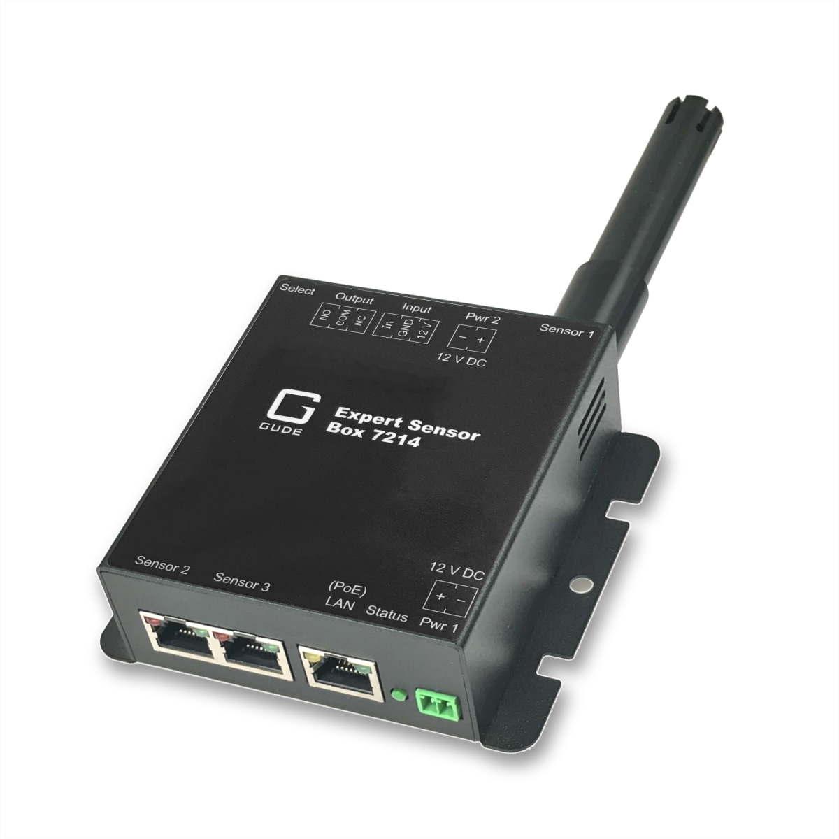 GUDE 721411 Expert LAN-Sensor für Temperatur und I/O-Monitoring, PoE