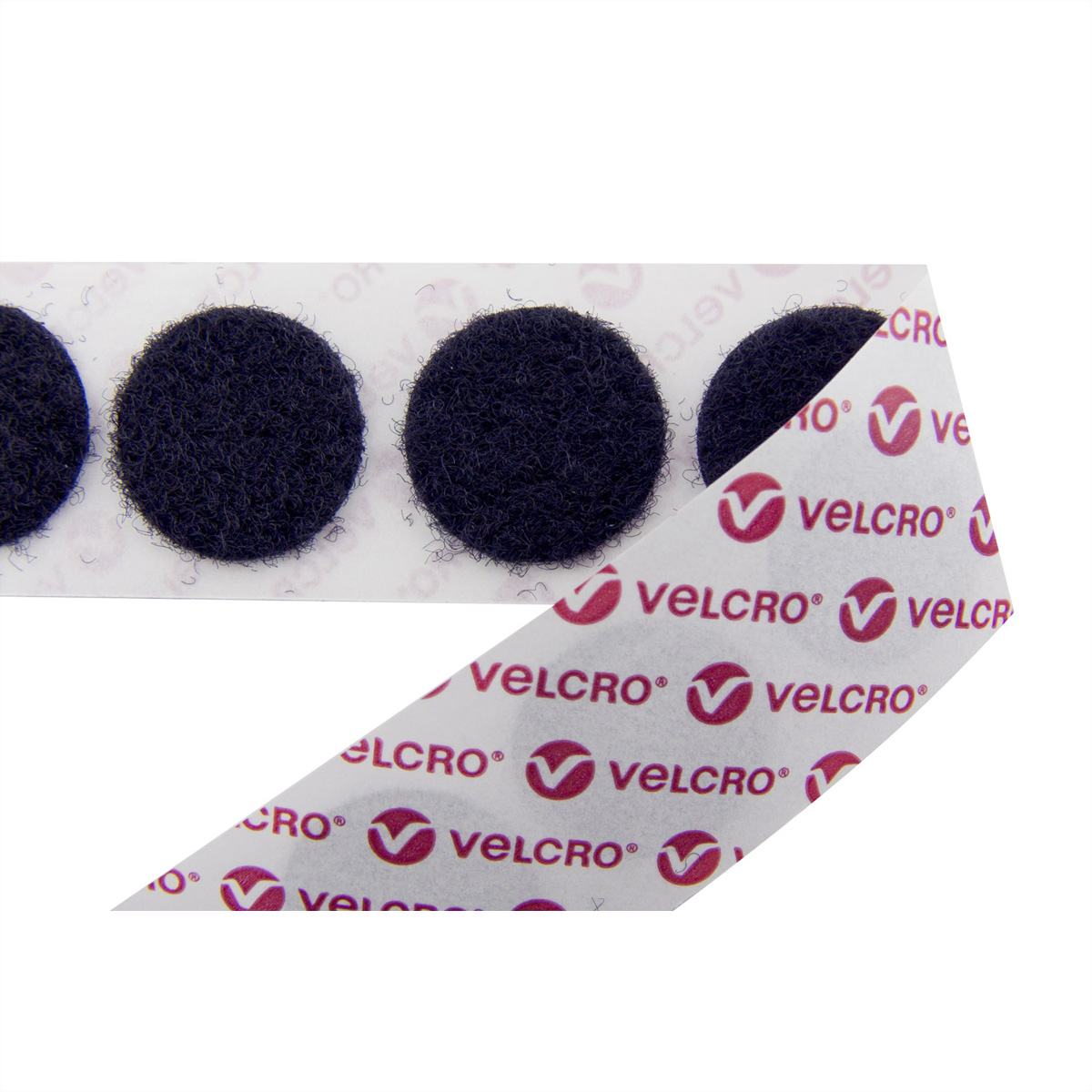 VELCRO® Klettpunkte Selbstklebend Nur Flausch, 19mm x 125 Weiß