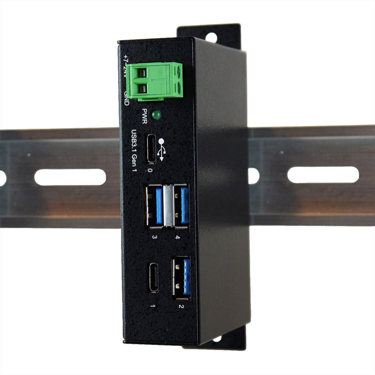 EXSYS EX-1195HMS 4 Port USB 3.2 Gen1 HUB mit C-Port für Ein- und Ausgang, 15KV S