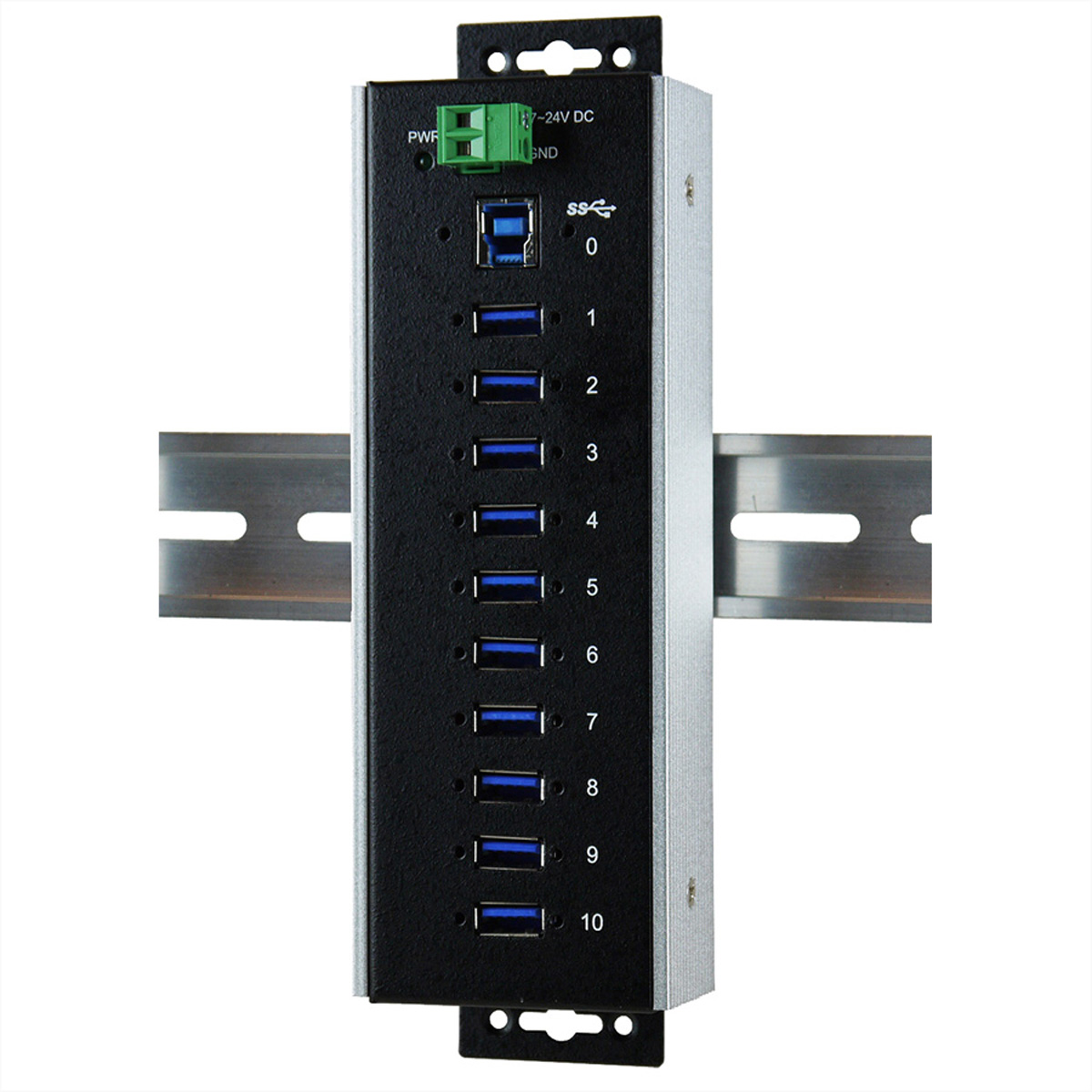 EXSYS EX-1110HMVS-WT 10 Port USB 3.2 Gen1 HUB 15KV ESD Surge Protection für erwe