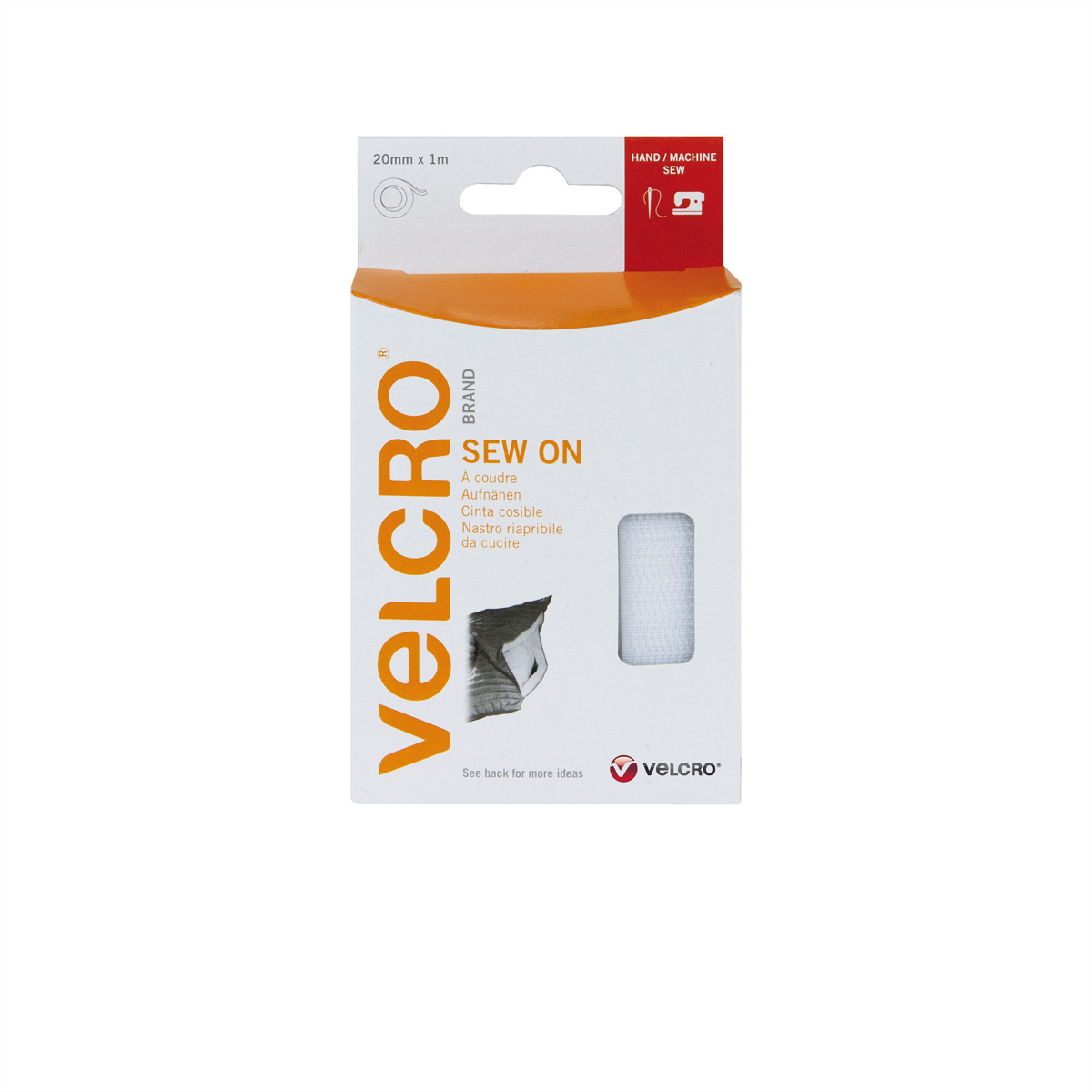 VELCRO® Klettband zum Aufnähen Haken & Flausch 20mm x 1m Weiß
