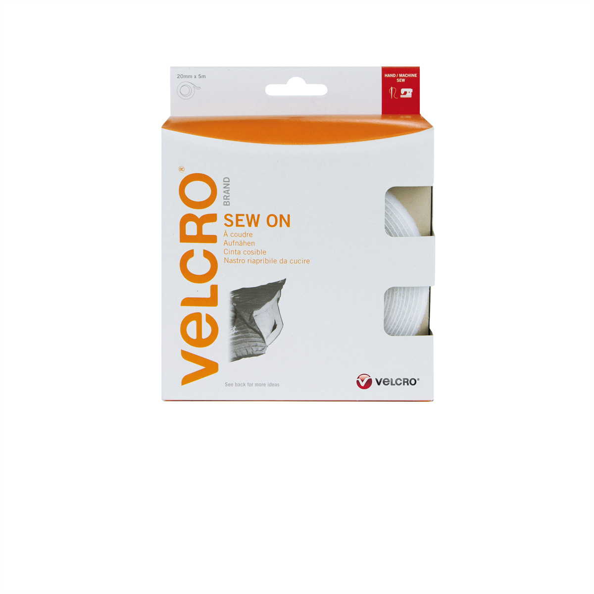 VELCRO® Klettband zum Aufnähen, Haken & Flausch 20mm x 5m Weiß