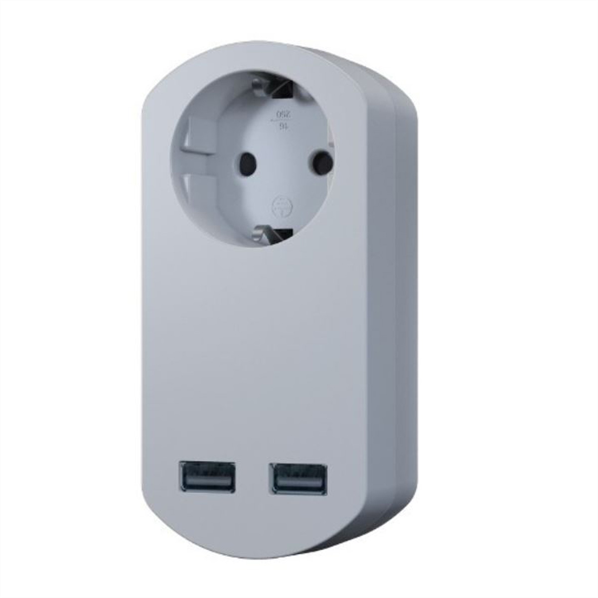 BACHMANN SMART 1x Schutzkontakt, 2x USB Charger, indoor, weiß