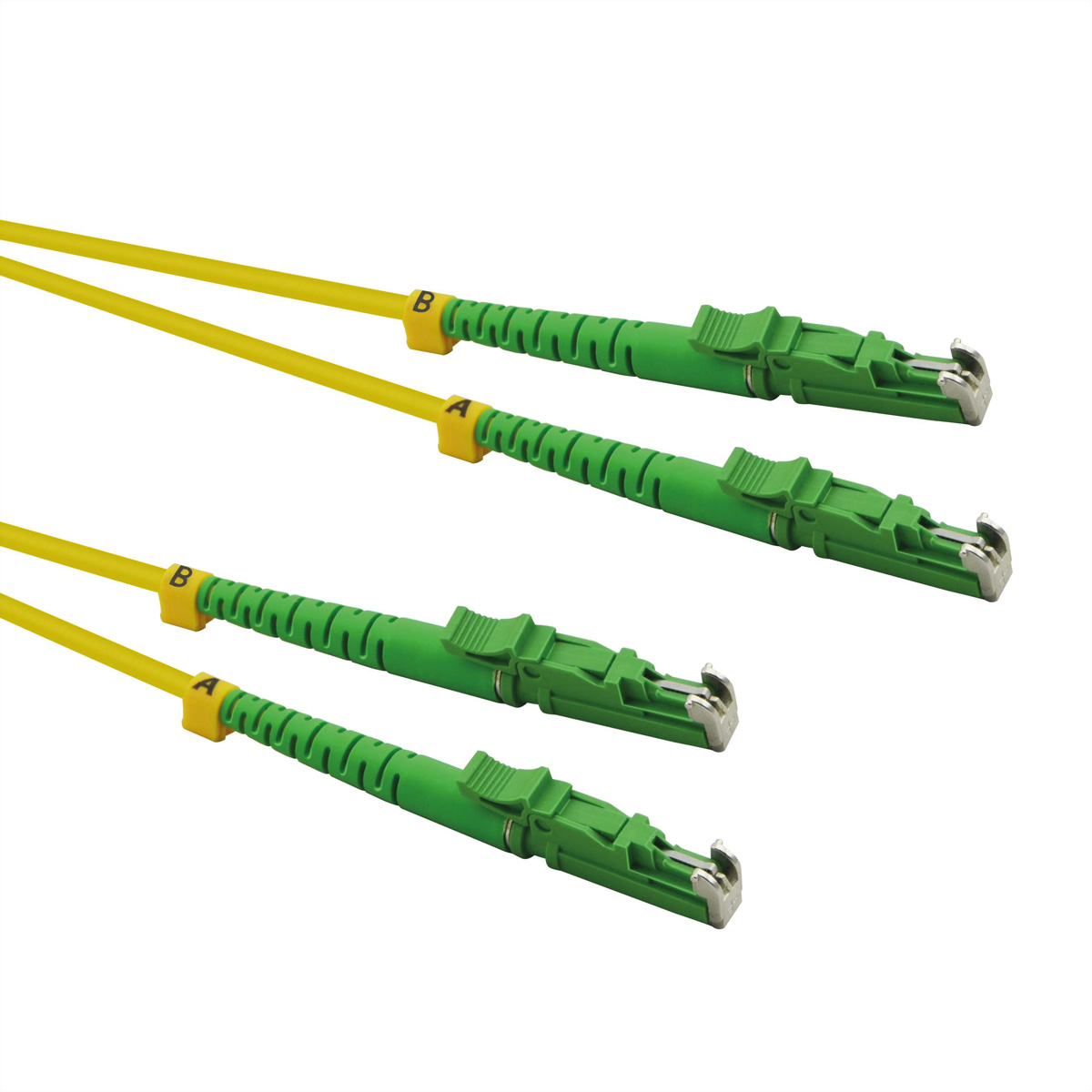 ROLINE LWL-Kabel duplex 9/125µm OS2, LSH/LSH, APC Schliff, LSOH, gelb, 3 m