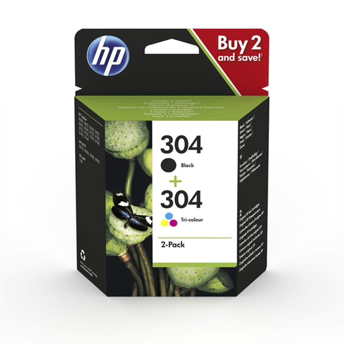 3JB05AE, Nr. 304/304, Combopack (schwarz, farbig) für HP-DeskJet 3720 / 3730/ 37