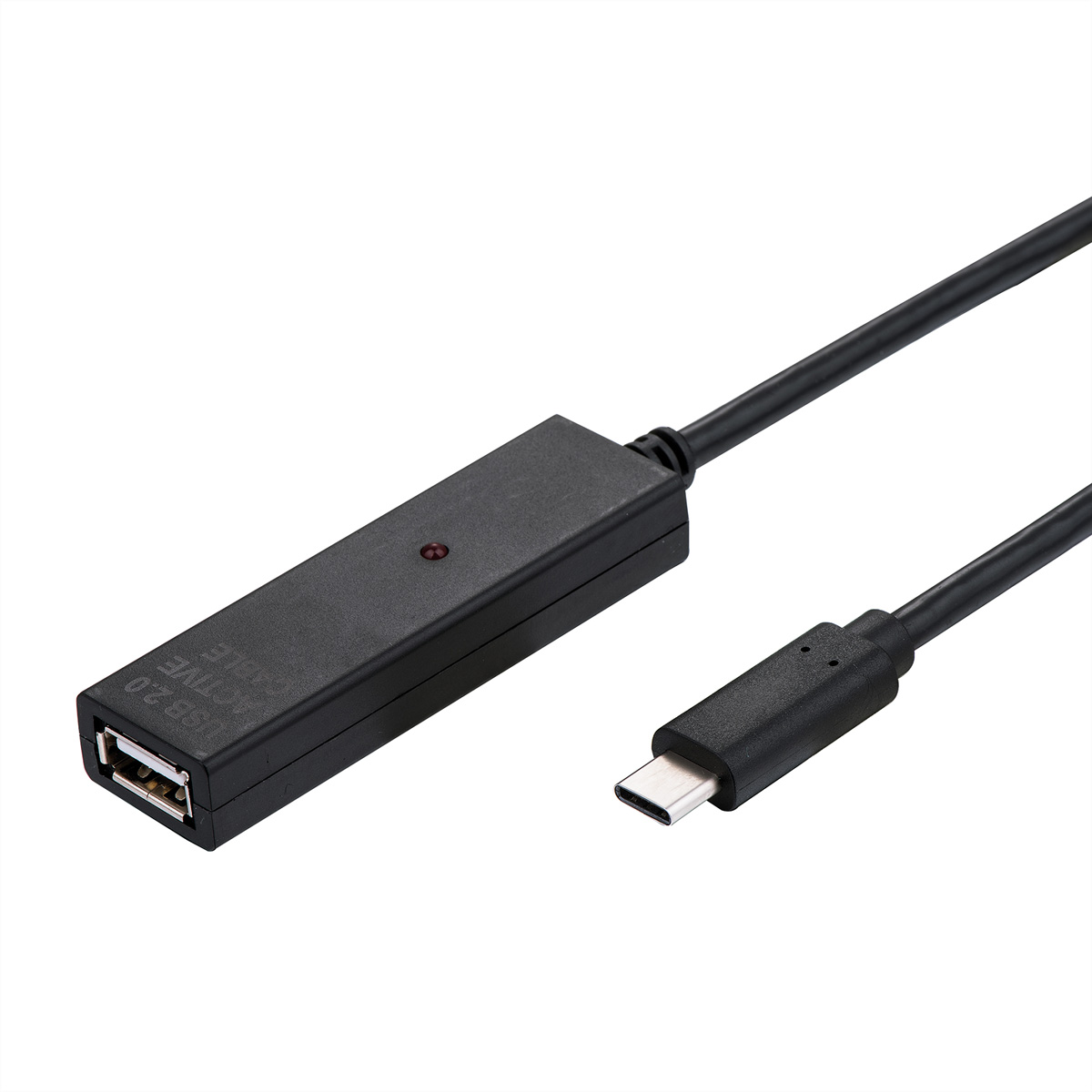 VALUE USB 2.0 Verlängerung, aktiv, mit Repeater, A-C, schwarz, 15 m