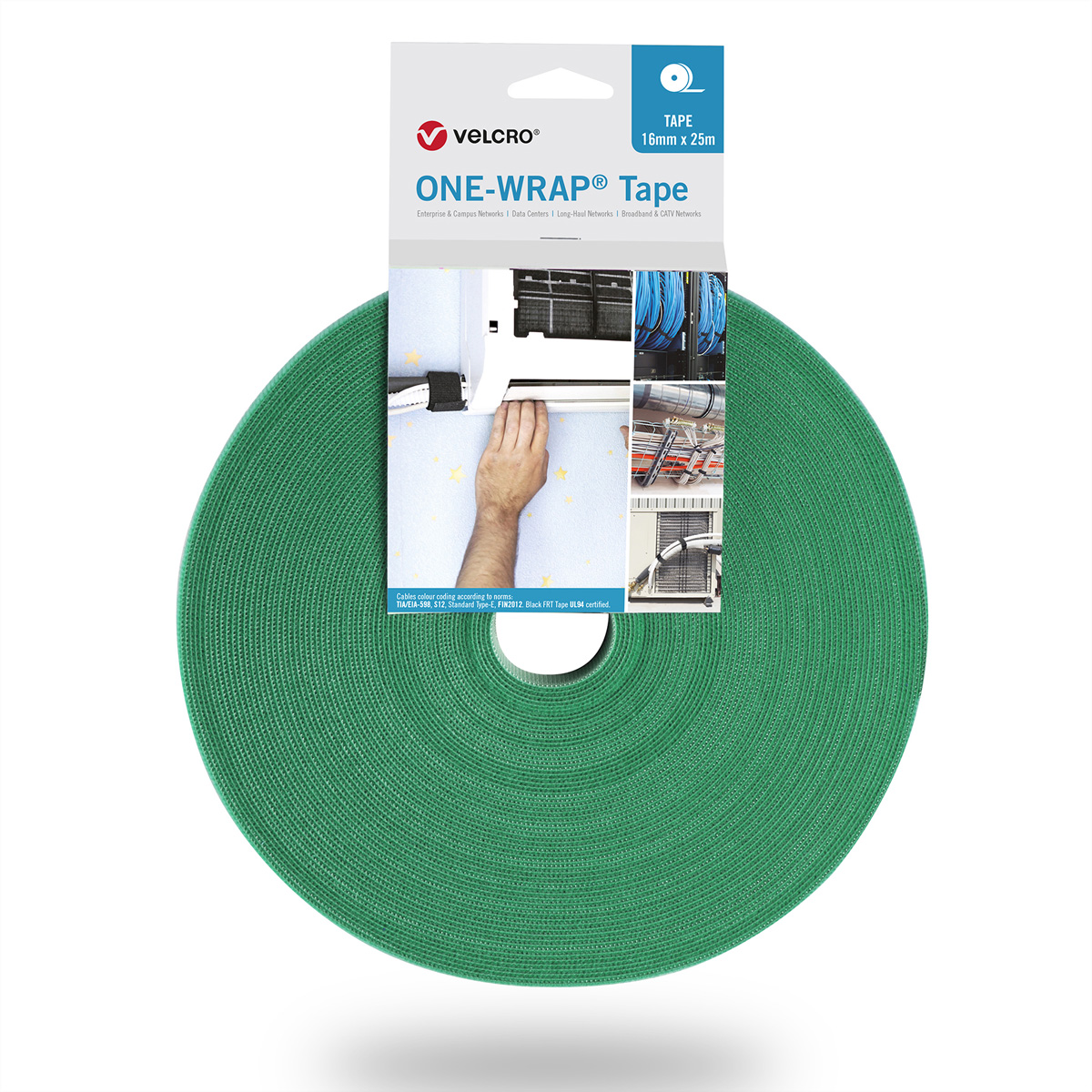 VELCRO® One Wrap® Band 50 mm breit, grün, 25 m