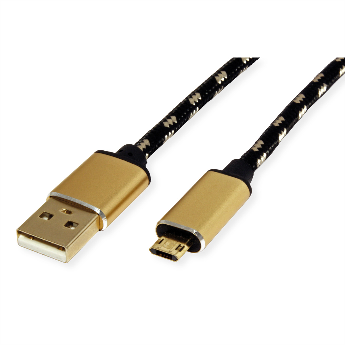 ROLINE GOLD USB 2.0 Kabel, Typ A ST - Micro B ST (reversibel), 0,8 m