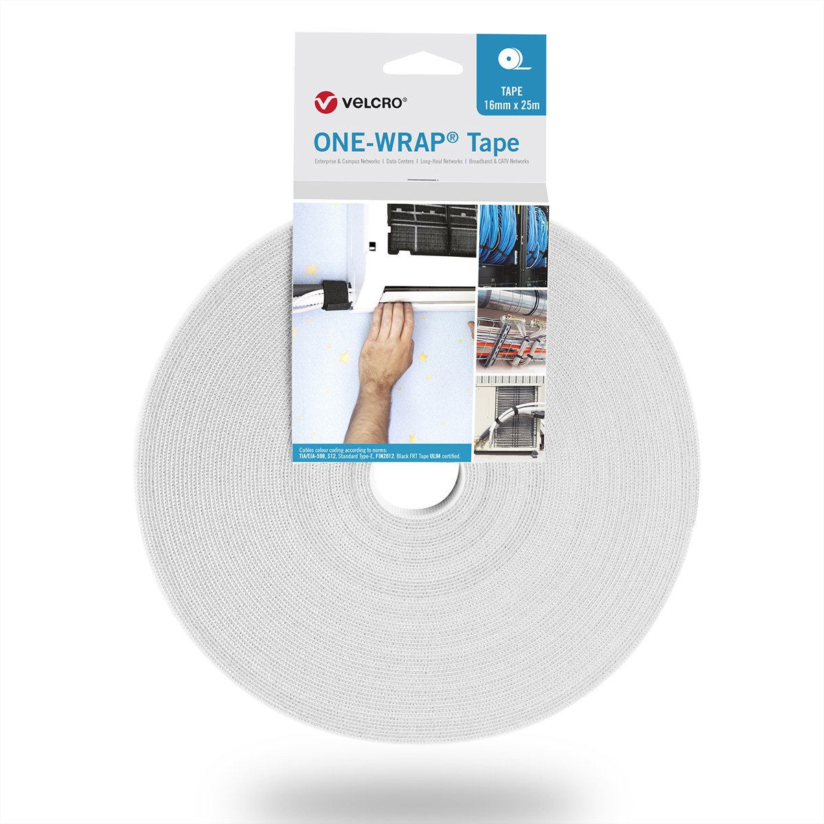 VELCRO® One Wrap® Band 30 mm breit, weiß, 25 m