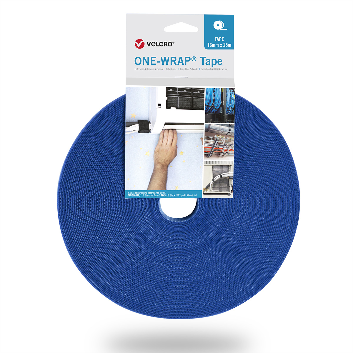 VELCRO® One Wrap® Band 13 mm breit, blau, 25 m