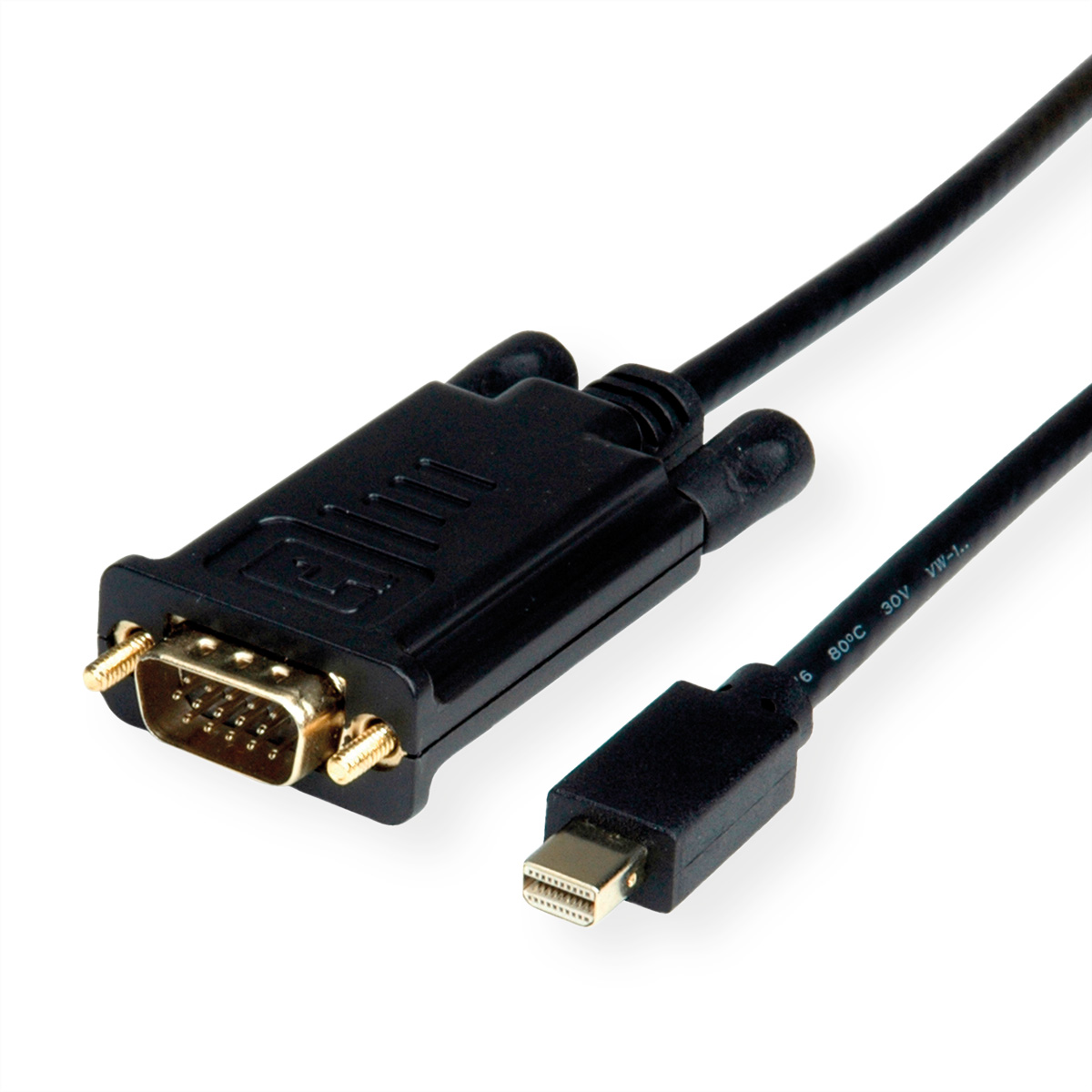 VALUE Kabel Mini DisplayPort-VGA, Mini DP ST - VGA ST, schwarz, 2 m