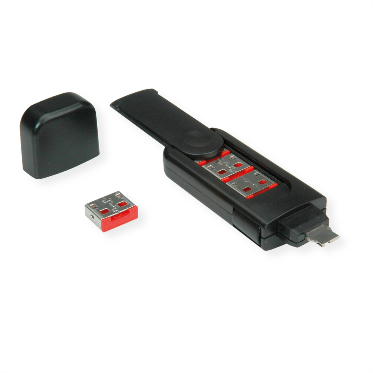 ROLINE USB Typ A Port Blocker, 4x Schloss und 1x SchlÃ¼ssel