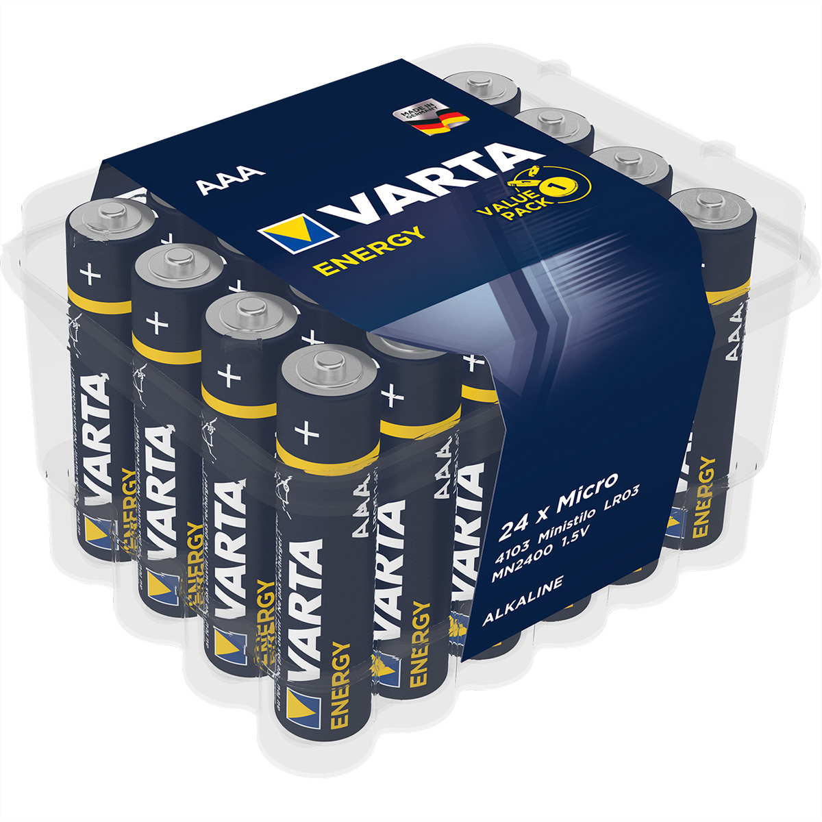 VARTA Batterie Micro AAA, AM-4, LR 03, 1,5V, 24er Pack