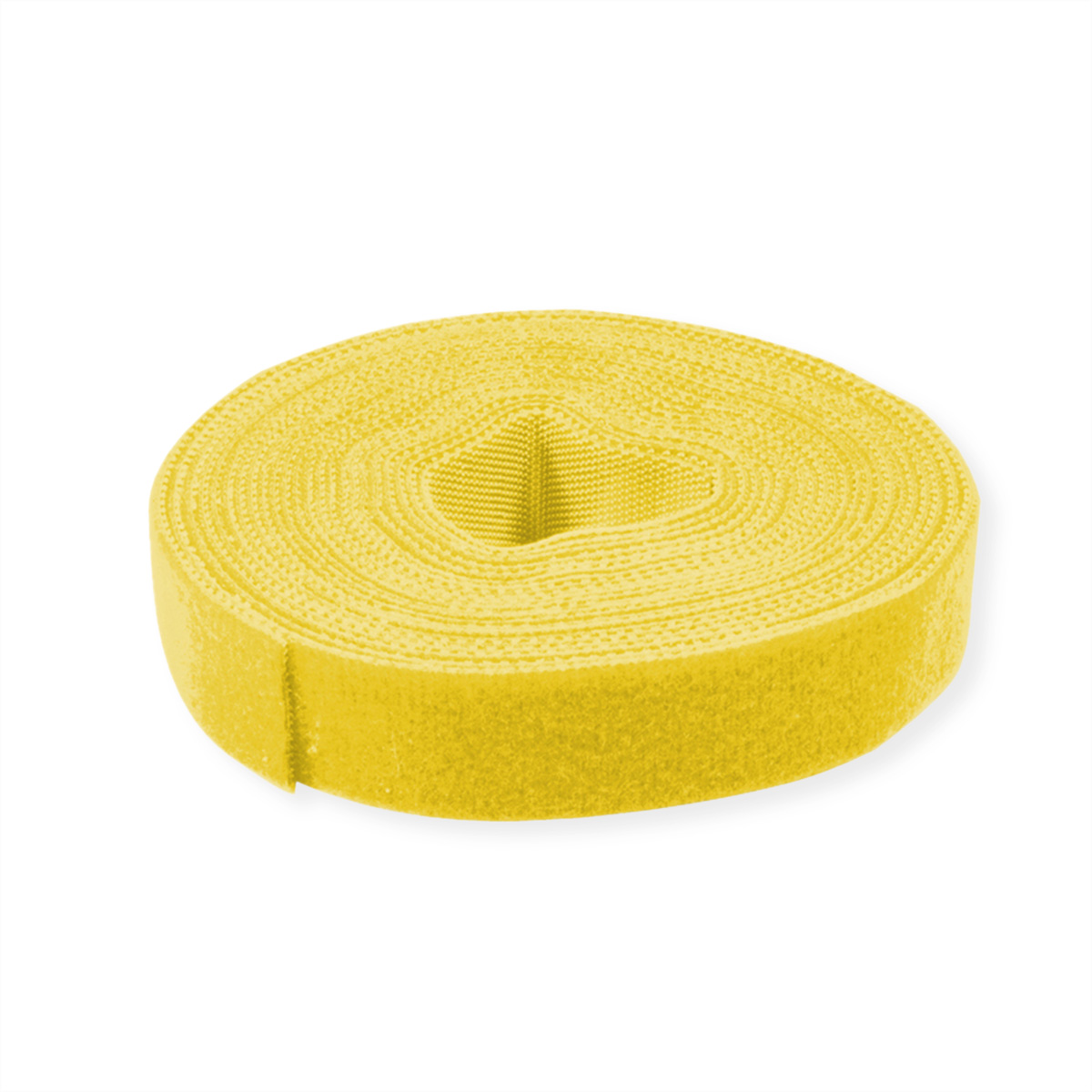 VALUE Klettband auf Rolle, 10mm, gelb, 25 m