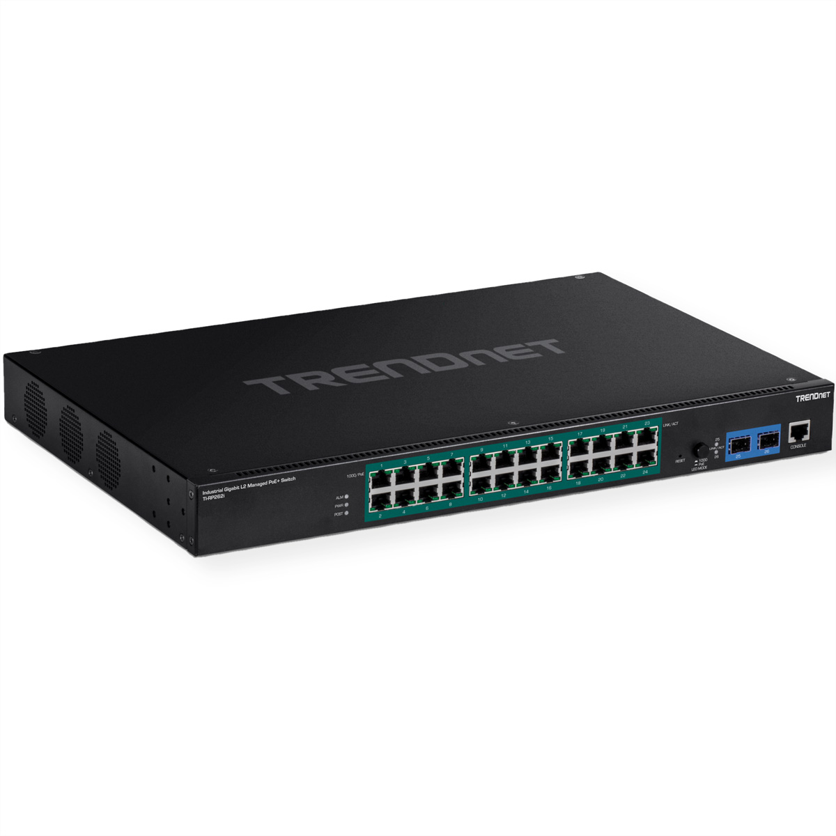 TRENDnet TI-RP262i 26-Port Industrial Rackmount PoE+ Switch Gigabit L2 Managed