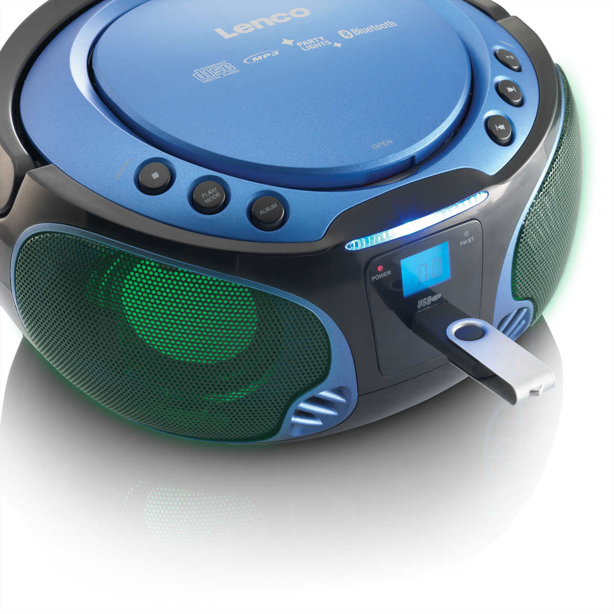 Lenco CD-Player SCD-550, Blau, Lichteffekt
