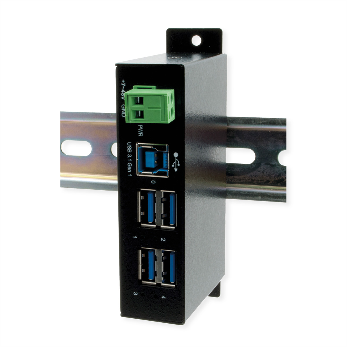 EXSYS EX-1504HMS 4 Port USB 3.2 Gen1 Managed Metall HUB mit 15KV EDS Überspannungsschutz