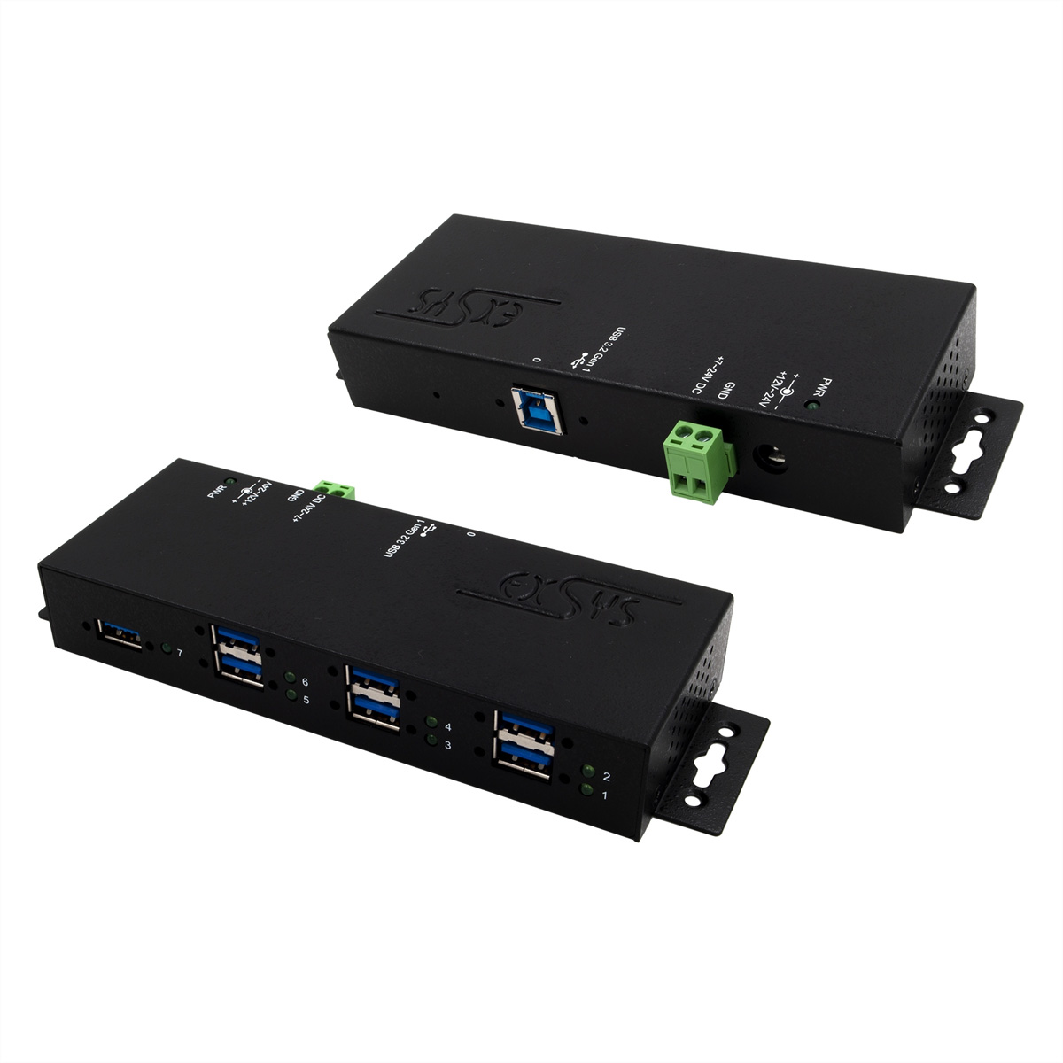 EXSYS EX-1517HMVS 7 Port Managed USB 3.2 Gen1 Metall HUB mit 15KV EDS Überspannungs-Schutz