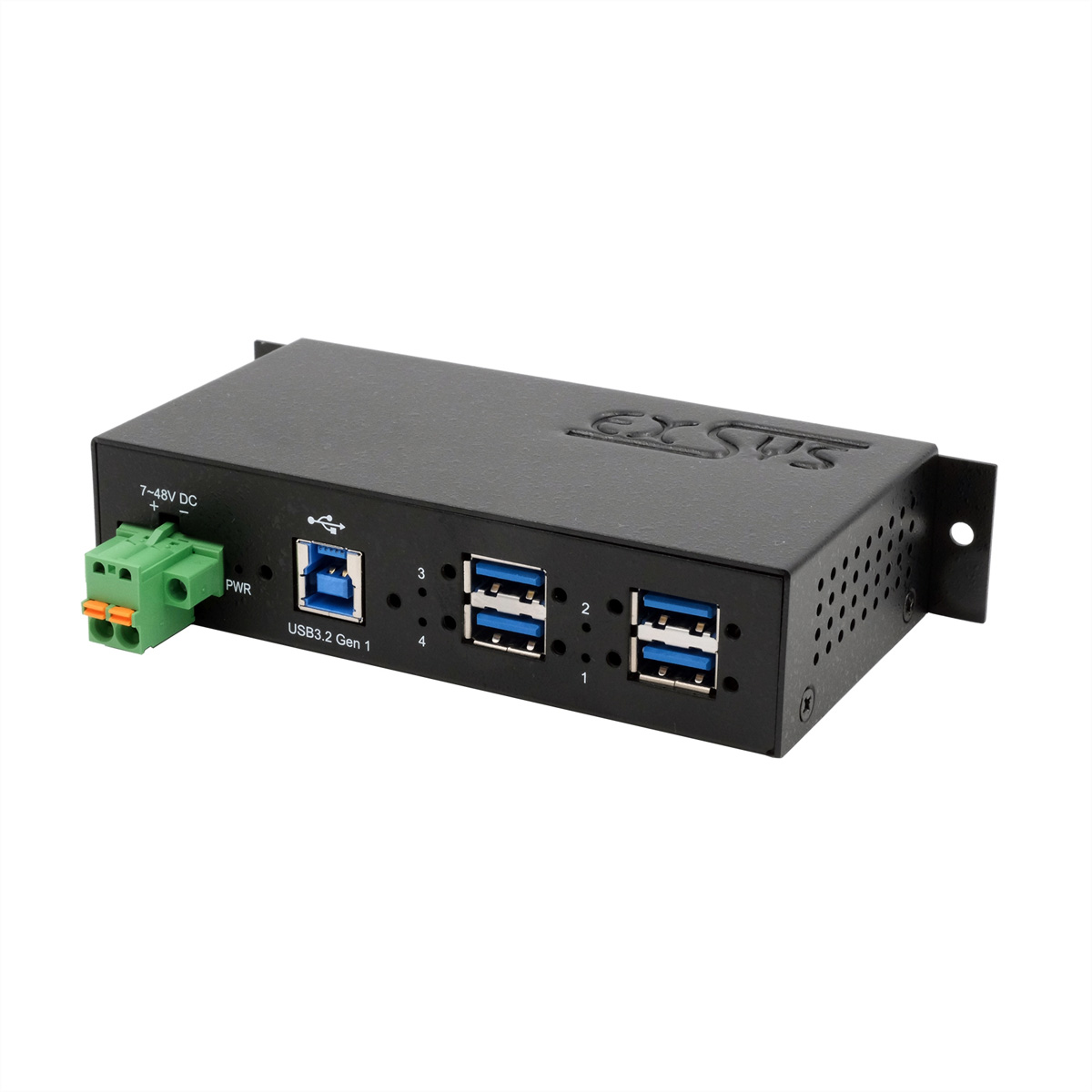 EXSYS EX-1185HMVS-2 4-Port Metall USB 3.2 Gen1 mit 15KV ESD Überspannungs-Schutz