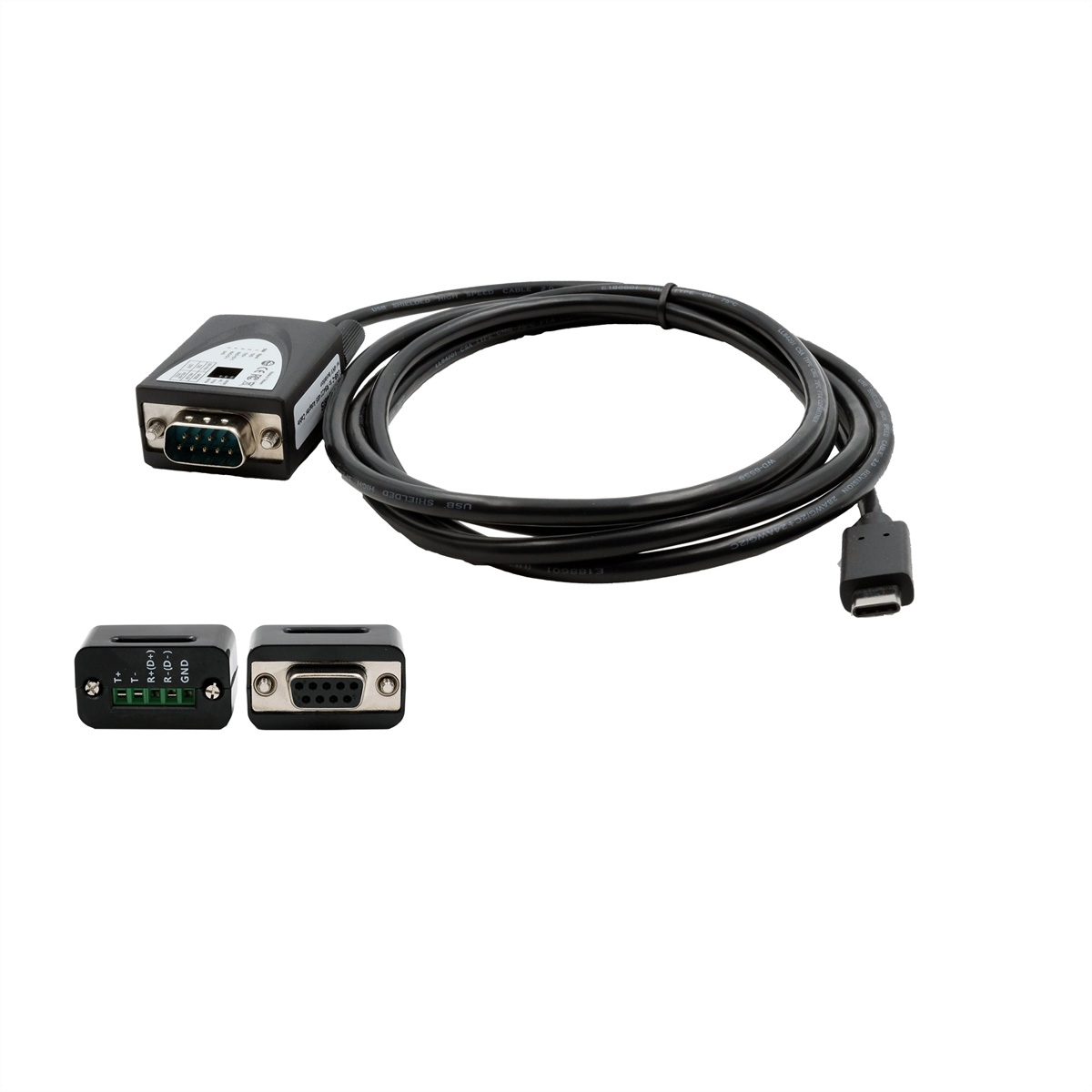 EXSYS EX-2346 USB 2.0 zu 1S Serielle Schnittstelle RS-422/485 Port Konverter, Kabel, FTDI, schwarz, 1,8 m